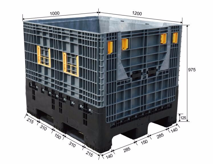 hdpe heavy duty agriculture solid industry large collapsible plastic pallet container