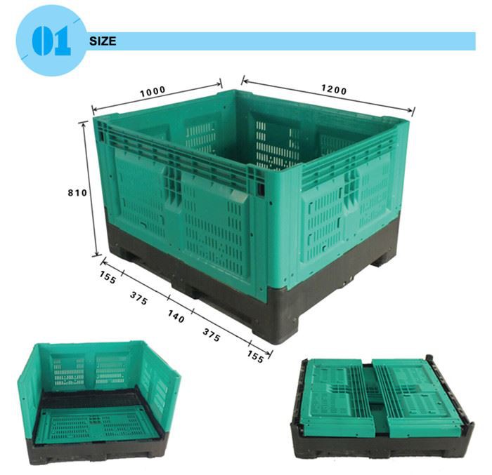 Food grade collapsible pallet bin